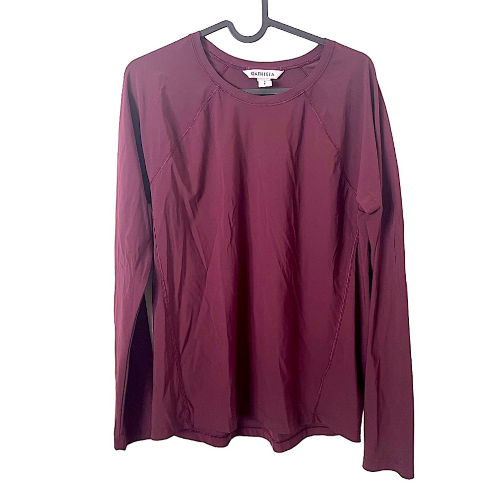 Athleta Long Sleeve Performance Tee Shirt Maroon